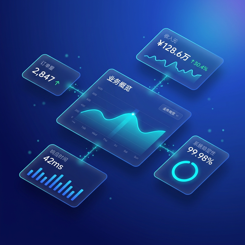 琨越科技企业管理系统Dashboard界面展示