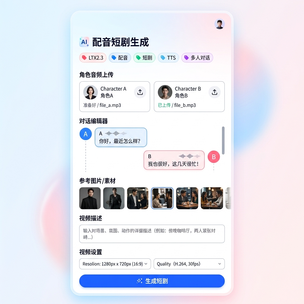 AI短剧配音产品界面