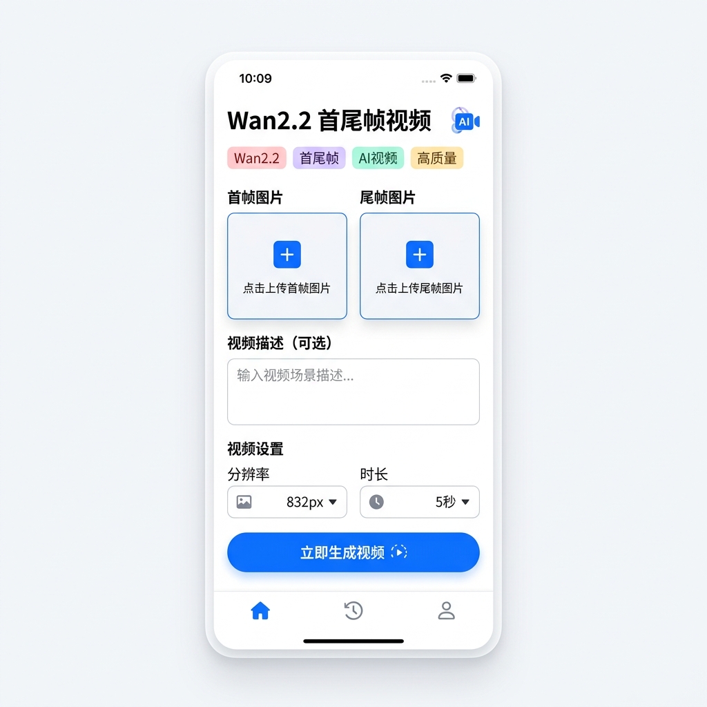AI首尾帧视频产品界面